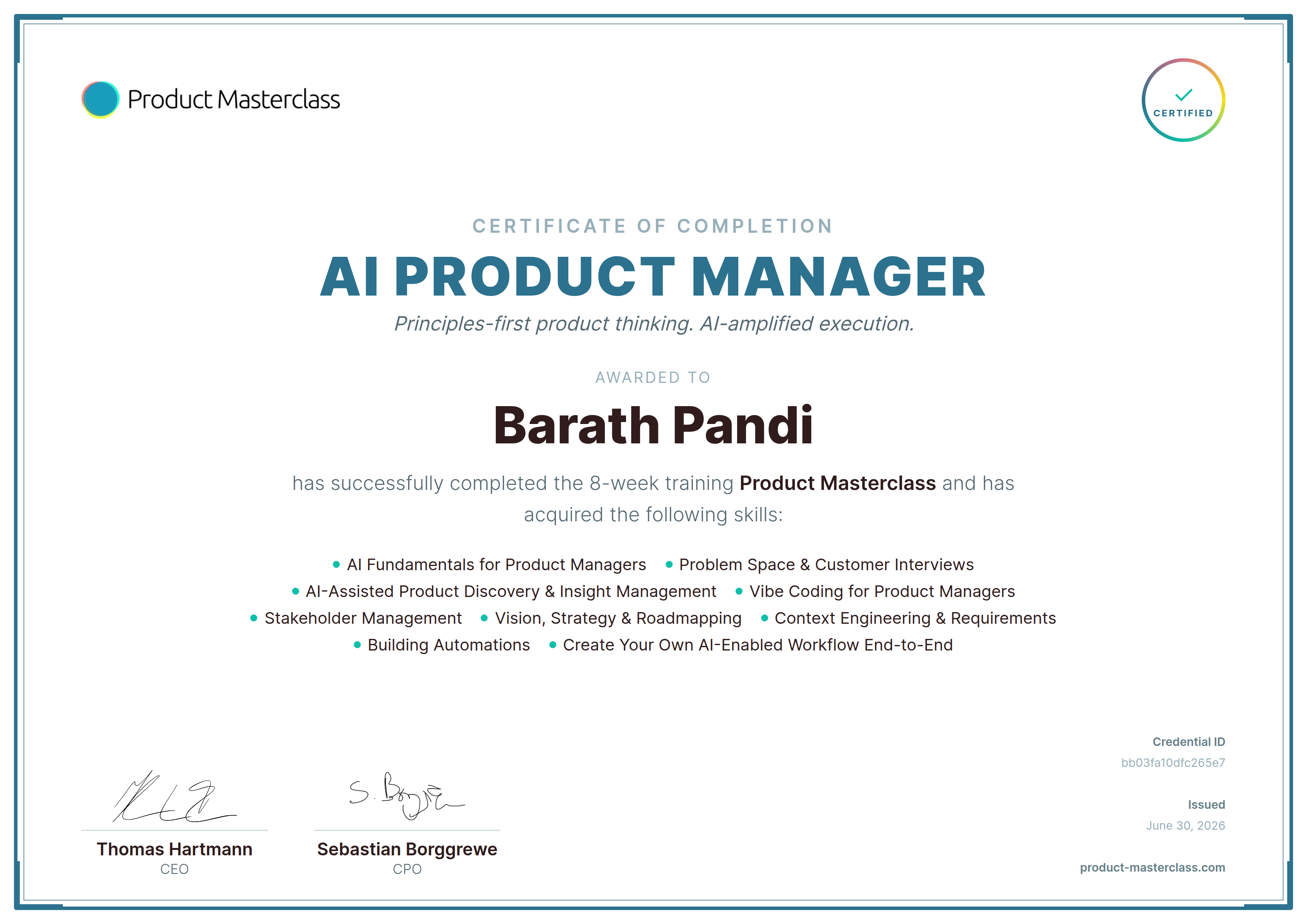 Certificate for Barath Pandi